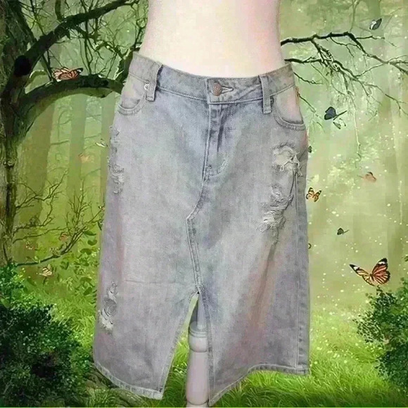 NWT Y2k Dolls Kill Denim Midi Skirt - Picture 2 of 7